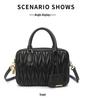 Hochwertige Damen-Lammleder Bowling Schulter-/Crossbody-Tasche
