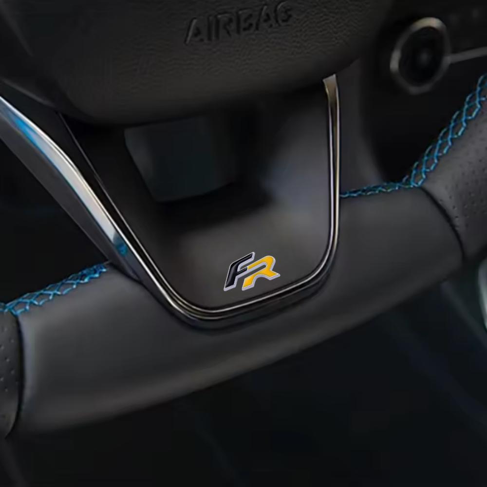 1Pc 3D Metal Car Steering Wheel Emblem Badge Sticker for Mk2 Mk3 Ateca Ibiza Leon VZ Cupra Tarraco Alhambra Exeo Arona Formula Race