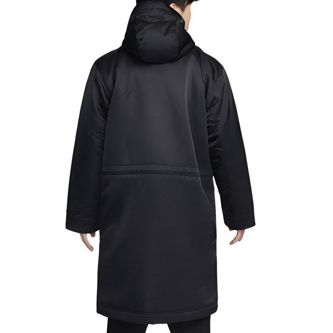 Nike Letter B Logo Embroidered Hooded Mid-Length Long Sleeve Coat Men Coats Black FB7321-010