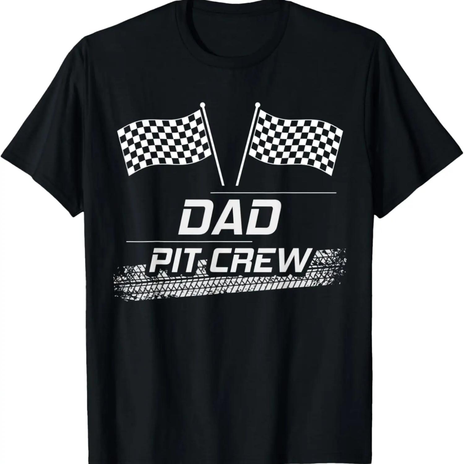 Racing Party Costume Funny Car Race Gift Tee Dad Pit Crew T-Shirt S