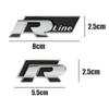 ARQWZ1 3D Car Front Grille Trunk Emblem Sticker For R Rline Logo Badge Stickers Volkswagen Polo Passat Golf Jetta Polo Touran CC T-ROC