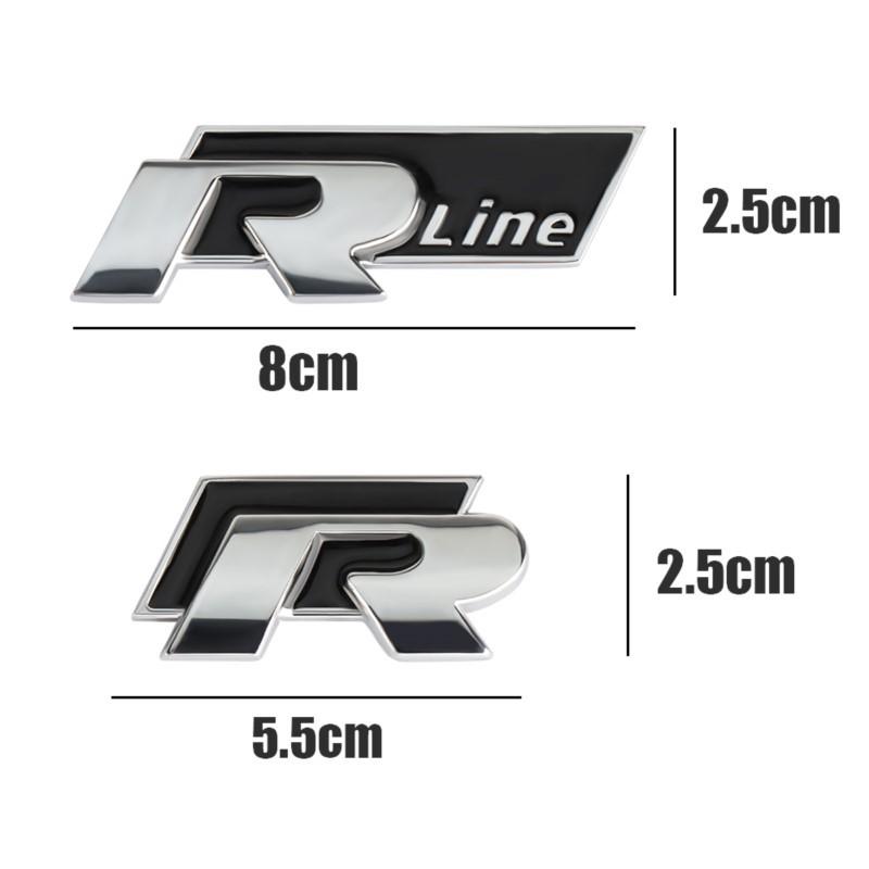 ARQWZ1 3D Car Front Grille Trunk Emblem Sticker For R Rline Logo Badge Stickers Volkswagen Polo Passat Golf Jetta Polo Touran CC T-ROC