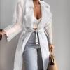 Spring/Summer Solid Loose Thin Sleeves Lantern Sleeve Cardigan Long Shirt Outerwear