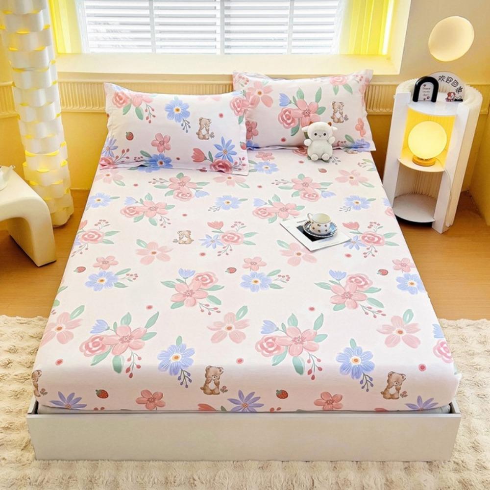 Cotton Mattress Single Piece Pure Cotton Bedspread 1.8 Meters Non-slip Mattress Mattress Cover Crib Brown Mattress Fully Enclosed Protective Cover