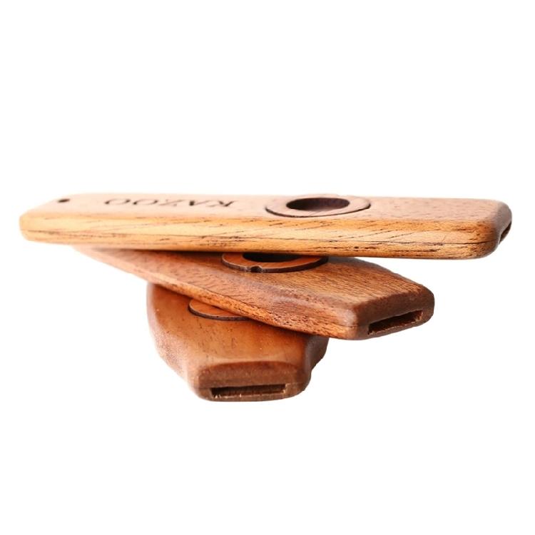 Retro Mahogany Wood Kazoo Flute Musical Instrument Guitar Accompany Kazoo Flute