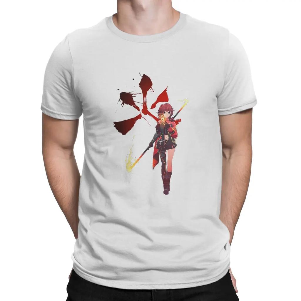 Men T-Shirts Fire Humorous Tee Shirt Short Sleeve Scarlet Nexus T Shirts Round Collar Tops Summer