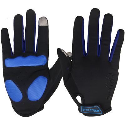 Wellcls Cycling Full Bicycle Gloves for Men and Unisex for Cycling and Road Bikes Size Gloves, Finger, Women, (Blue, M)