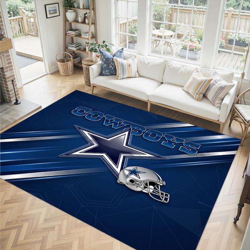 Tappeto in velluto di cristallo design Dallas Cowboys Accogliente Non?Tappeto Stampato Antiscivolo per Camera da Letto Soggiorno Ingresso