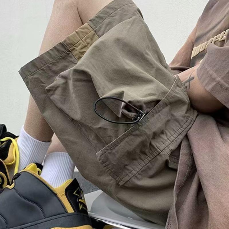 Arbeitsshorts im amerikanischen Stil für Herren, Sommer, dünner Schnitt, große Taschen, Freizeithose, lockere, gerade Fünf-Minuten-Hose