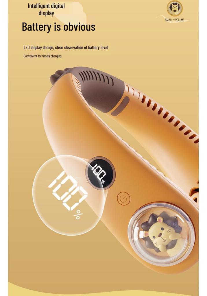 USB Rechargeable Leafless Kids Neck Fan – Safe, Portable Gift for Students