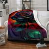 1pc Rainbow Rose Print Blanket - Lightweight Flannel Throw Blanket For Sofa, Bed, Living Room, Office, Outdoor Travel, Camping, Soft All-Season092