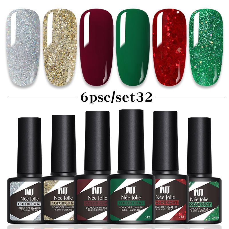 6-Color Nail Polish Glue Set, Popular Color Nail Glue, Phototherapy Nail Polish Glue Can Be Matched Arbitrarily.