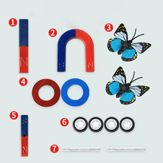 1 Set Magnet Experiment Tool U-Shaped Early Leaning Compact Bar Ring Horseshoe Magnets Basic Physics Aids Tool for Kids