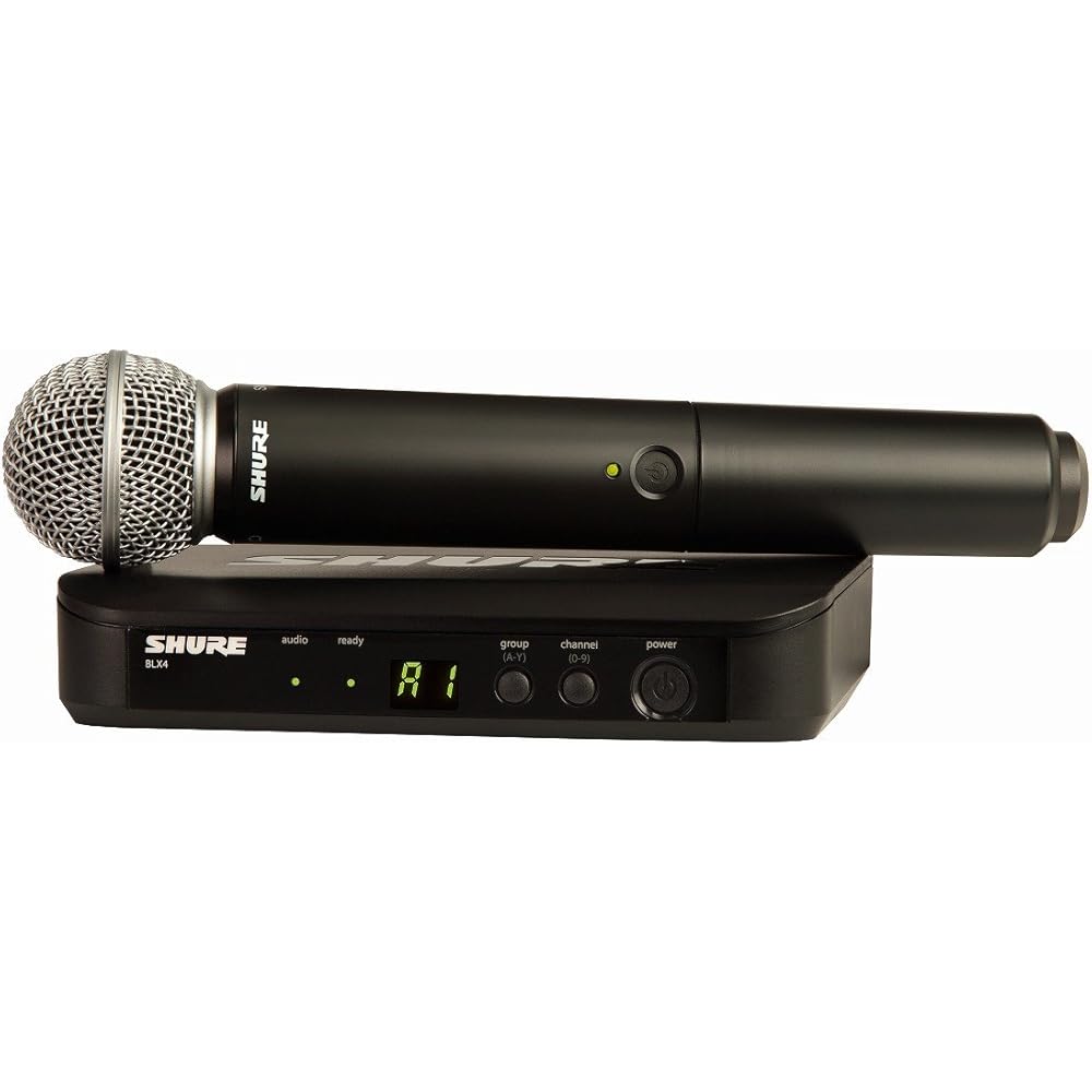 SHURE Sure Wireless Microphone System BLX24/SM58: BLX2/SM58 Handheld Dynamic Microphone BLX4 Rece...