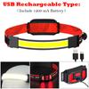 COB LED Strip Headlamp 3Mode 350LM Headlight Waterproof Outdoor Head Torch by AAA Battery Camping Hunting Fishing Mini Lantern