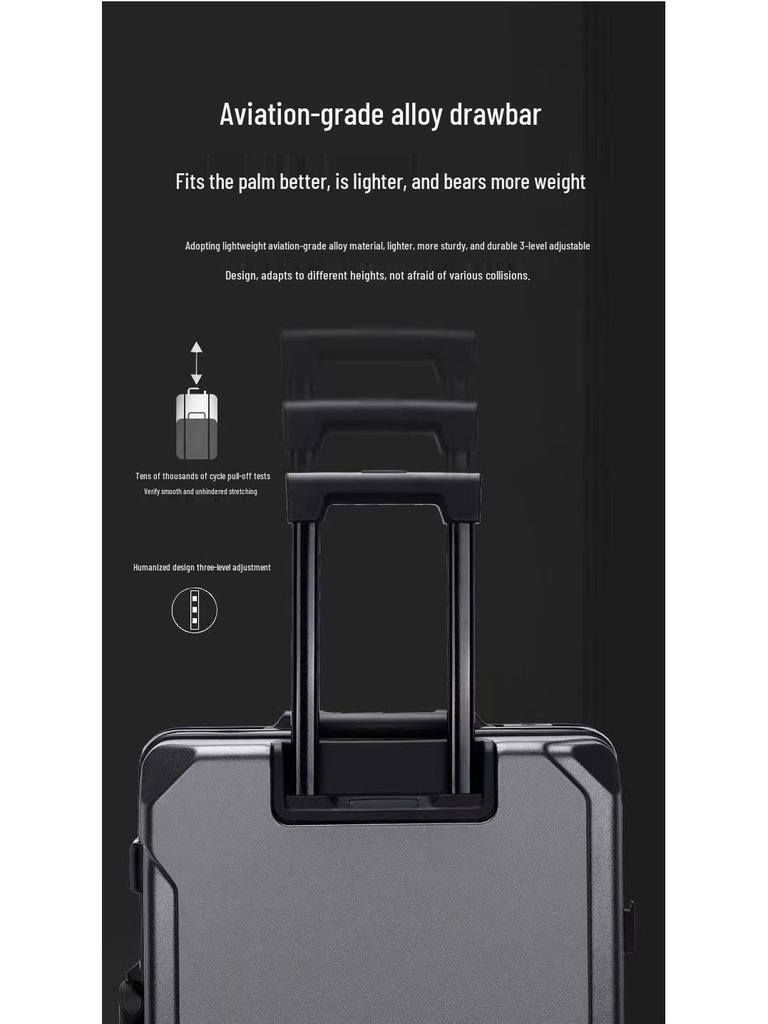 2025 Durable Large-Capacity Leather Travel Suitcase with Silent Wheels, Password Lock, USB Charging, UniSex