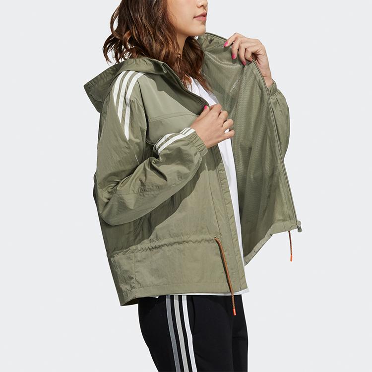 Adidas Neo Side Stripe Hooded Jacket Women Jacket Green H18596