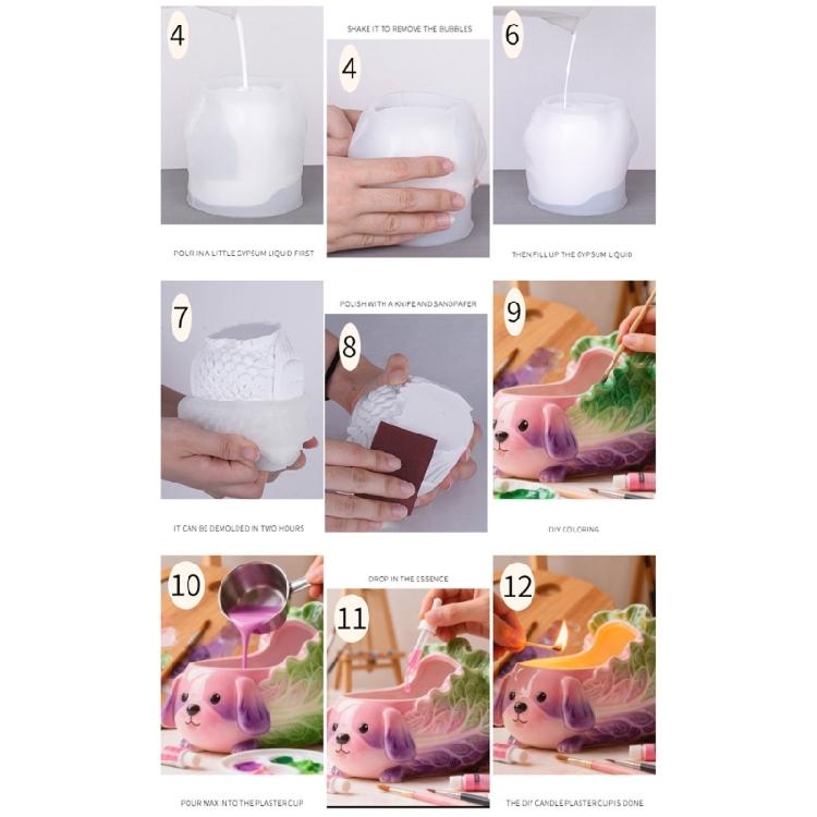 Easy Demold Silicone Mould for Handmade Succulent Planter Cabbage Dog Flower Pots Making Mold Jewelry Making Tool