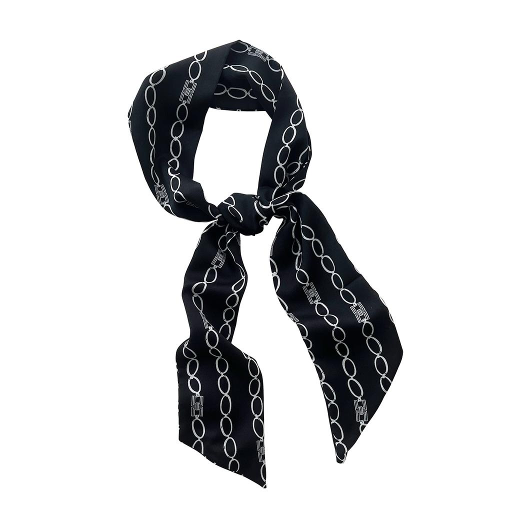 Chain Long Silk Scarf Spring And Summer Foreign Style Ribbon Small Scarf Headgear Headband Scarf
