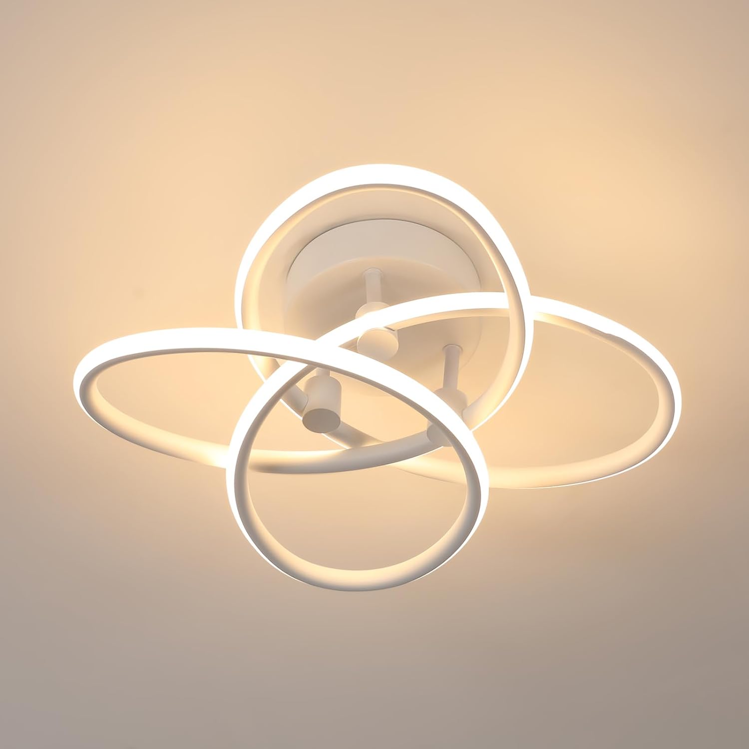 

Потолочный светильник Goeco Flower LED алюминиевый белый диаметр 39,5 см теплый свет 3000 К 220 В для спальни