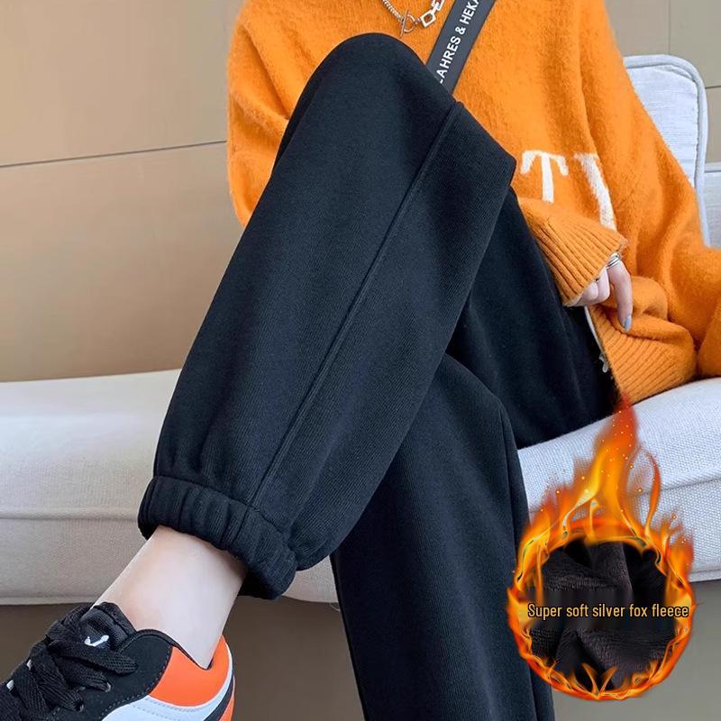 Plus Size 300 Jin Drawstring Sweatpants for Women - Slimming, Loose-Fit, Hip-Covering Lantern Style, Ideal for Spring and Autumn.