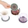 4 Teile/satz Abstrakte Datura Blumen Böhmische Gedruckt Matten Vintage Diamant Malerei Isolierte Untersetzer Tassen EINE Schüssel von Tee und Kaffee