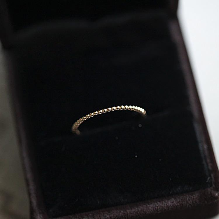 925 Sterling Silver Adjustable Beaded Pinky Ring - Simple, Fashionable, Stackable Cold Tone Design Adjustable Open