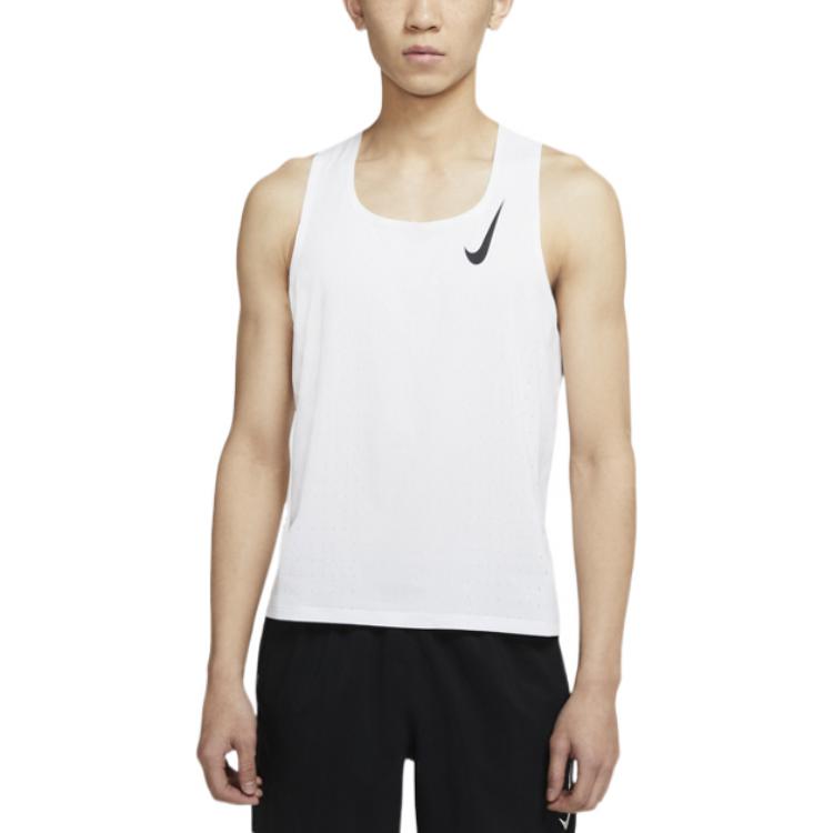 Nike Aeroswift V-Neck Running Vest Men Tops White CJ7836-100
