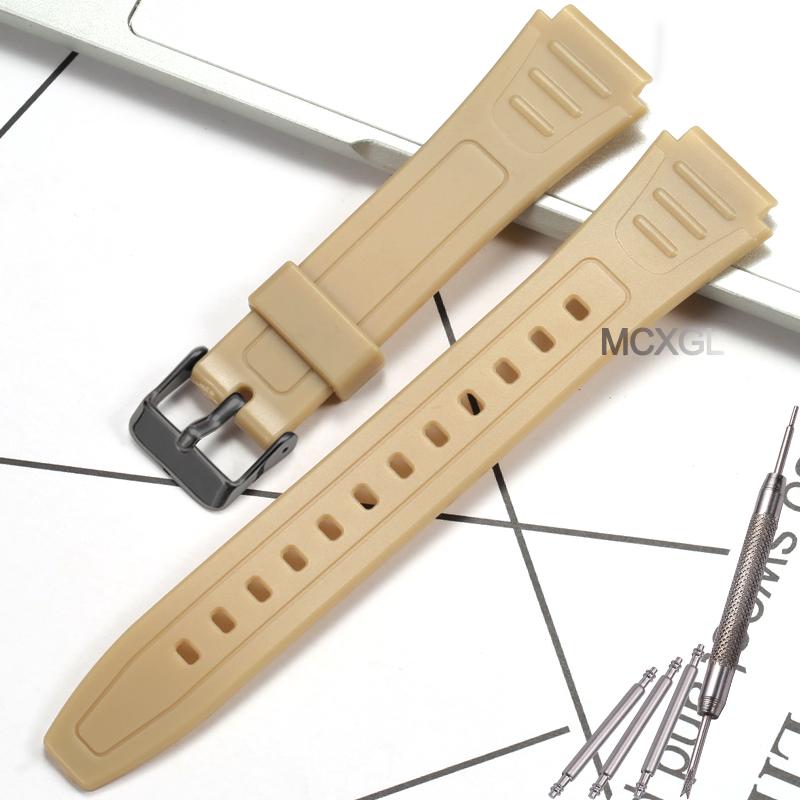 Watch Band For Casio W800H W-800H W-217H Strap Sport Resin Bracelet 18mm Wristband