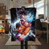 Cartoon Character Goku Pattern Flannel Blanket, High Quality Comfortable for All Seasons, Home Decor, Warmth and Comfort, Perfect for Gifts.