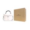 Coach Kay 20 Solid Color Logo Woven Handle Turn Lock Leather Bucket Bag Women Shoulder Bag White CJ612-SVHA
