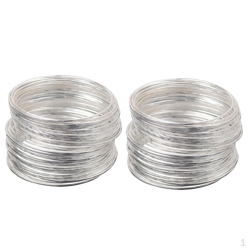 

100 Оптовых Серебряных Браслетов-Обручей