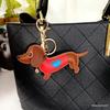 Ruth's Dachshund Leather Keychain Pendant: Small Mini Dog Bag Charm