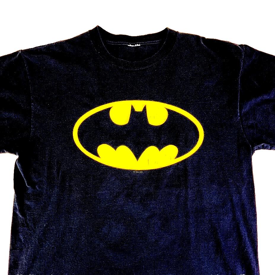 Batman Mens Medium Large Logo Symbol Black T Shirt Vintage DC Comics 2000 3XL