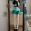 Gradient Color Denim Shorts Women Summer Thin High Waist Slimming Straight Wide-leg Loose Hot Pants