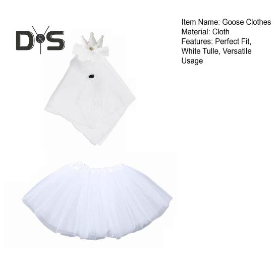 White Wedding Porch Goose Clothes Easy to Wear Festival Goose Attire Garden Decor Porch Goose Outfit