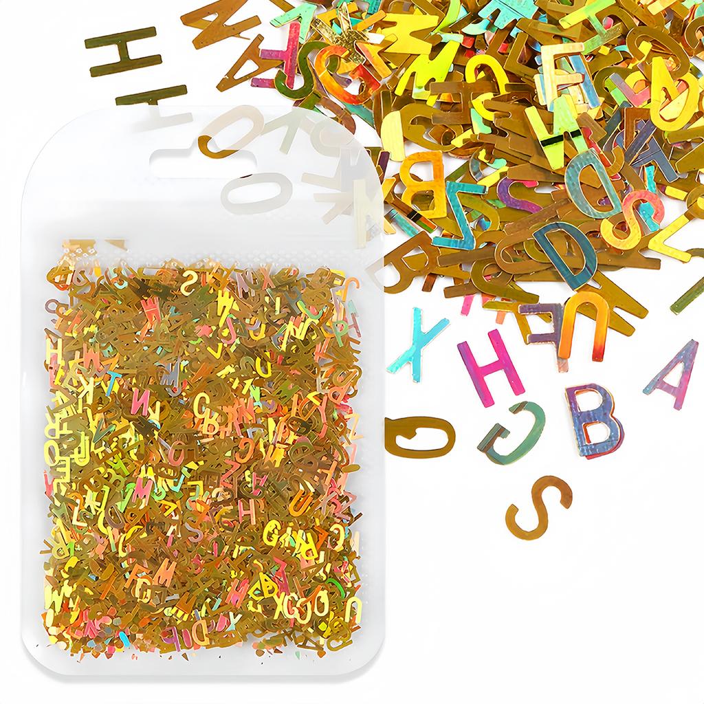 Holographic Glitter Laser Letters Flakes Resin Sequins Fillers Epoxy Resin Filling Crafts Nail Glitter Jewelry Making Supplies