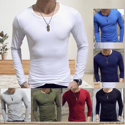 Lässiges T-Shirt mit O-Ausschnitt, langen Ärmeln und schlankem Schnitt, Sportoberteil für Outdoor