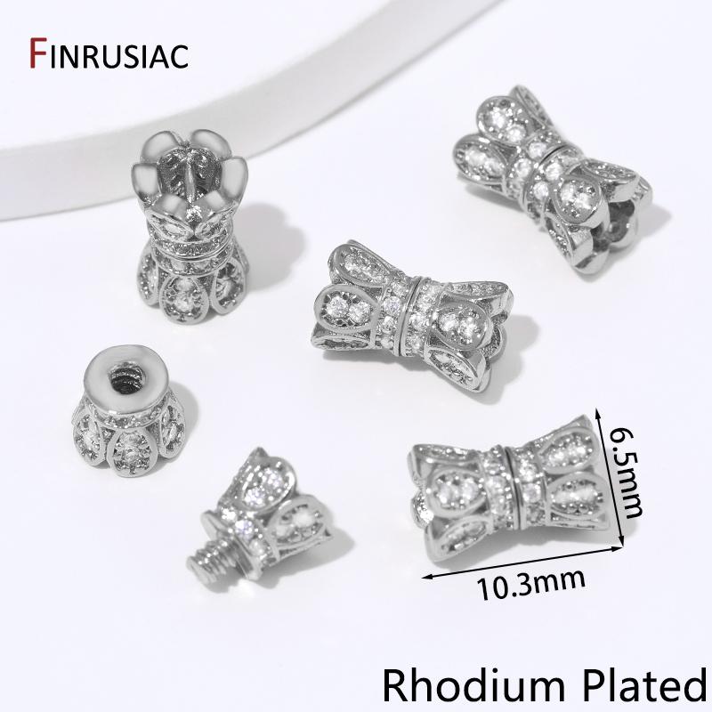 

14K Gold Plated Brass Inlaid Zircon Screw Pearl Clasps,Spiral End Clasps Fastener Connector for DIY Jewelry Making Supplies 1 piece