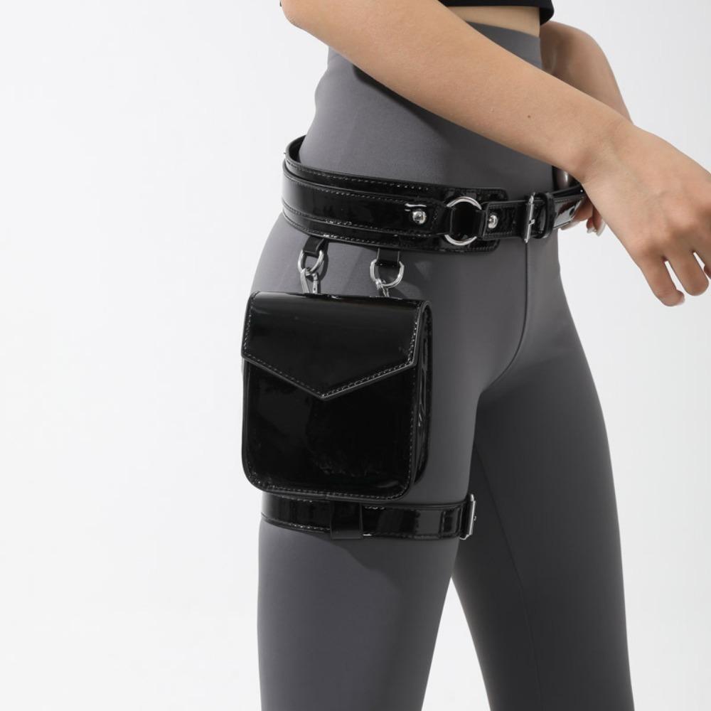 Leg Ring Metallic Waist Belt Pouch Goth Thigh Harness Leg Bag Motorcycle Waistpack  Outdoor