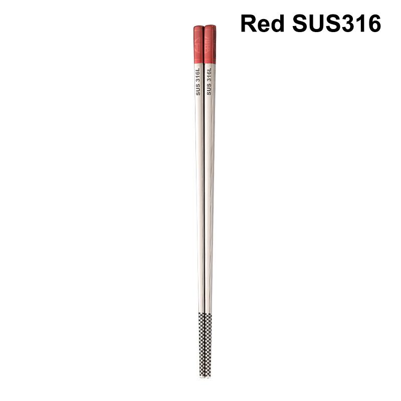 1 Pair Chinese Chopsticks 304/316Stainless Steel Non-Slip Sushi Chopstick Korean Japanese Food Metal Sticks Kitchen Tableware