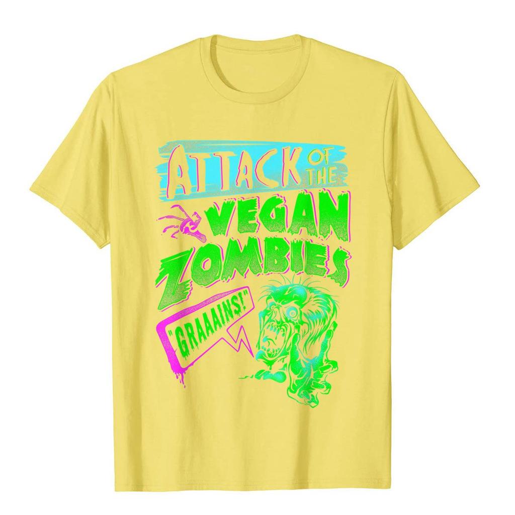 Attack Of The Vegan Zombies Vegetarian Halloween TShirt Cotton Unisex Top TShirts Custom Tops Tees Camisa