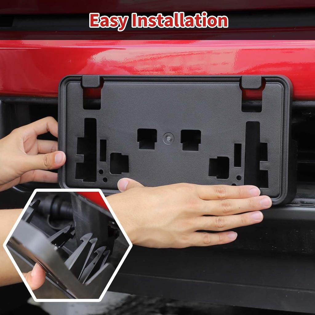 Front License Plate Holder Compatible with 2021 2022 2023 Ford F150, Outside Front License Plate Bracket Exterior Accessories(Black)(NOT fit 2024