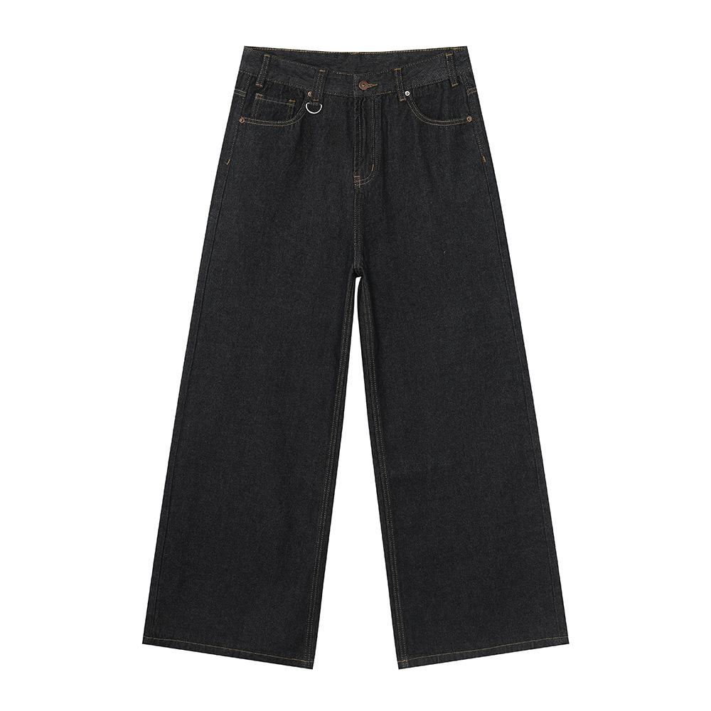 | Main push straight loose baggy micro wide leg jeans men's and women's floor trousers