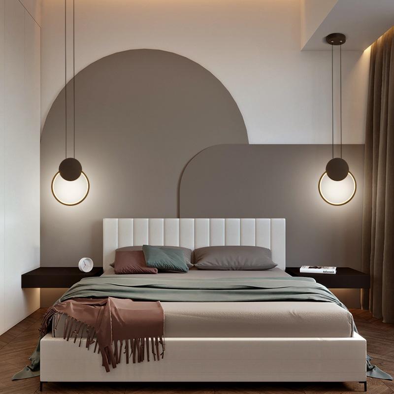 Bedroom Bedside Chandelier Internet Celebrity Long Line Ambience Light Personality Single Head Minimalist Full Spectrum Small