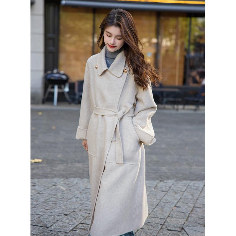 Moka'na French Hepburn Style Long Sleeve Women's Coat