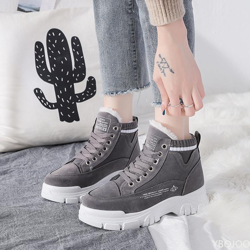 Fashion Winter Women Boots 2024 Trendy Sneakers Lace Up Shoes Women Warm Plush Snow Boots Booties Women Platform Boots Botas De Mujer