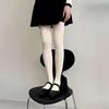 Women Hollowed Plaids Pattern Stockings Cotton Pantyhose Solid Color Winter Opaque Tights Bottoming Leggings Hosiery