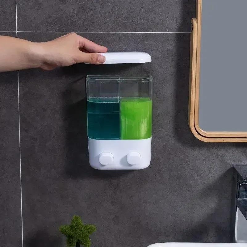 500/1000ML Wandmontierter Handseifenspender Manuelle Betätigung Geeignet für Shampoo und Duschgel usw.