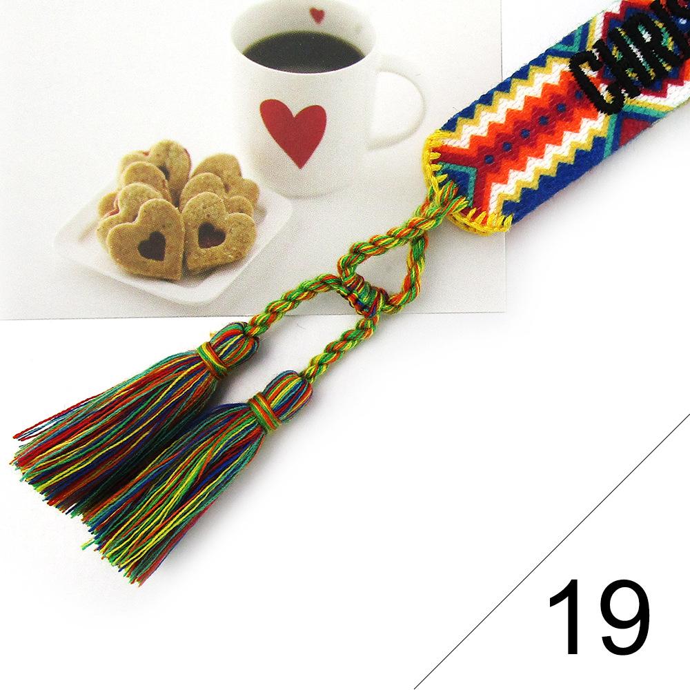 Custom Bohemian Embroidered Bracelet with Tassel and Woven Rope - Handmade Jewelry for Couples and Women